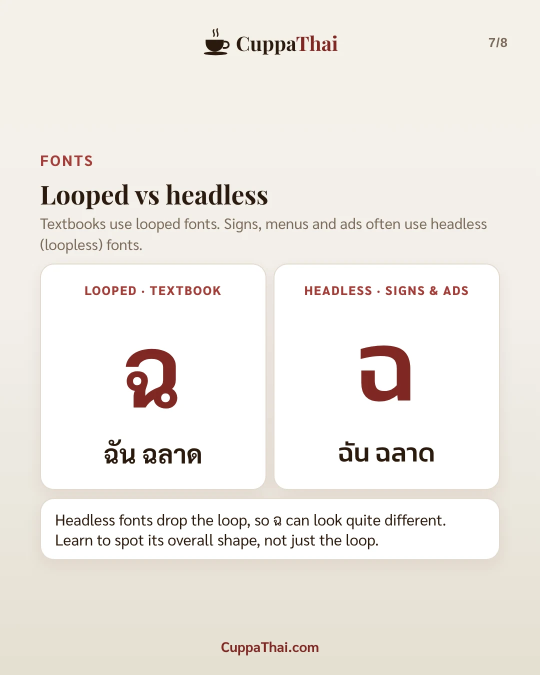 Slide 7 of 8. ฉ ฉิ่ง (chor ching), Thai alphabet letter 9 of 44