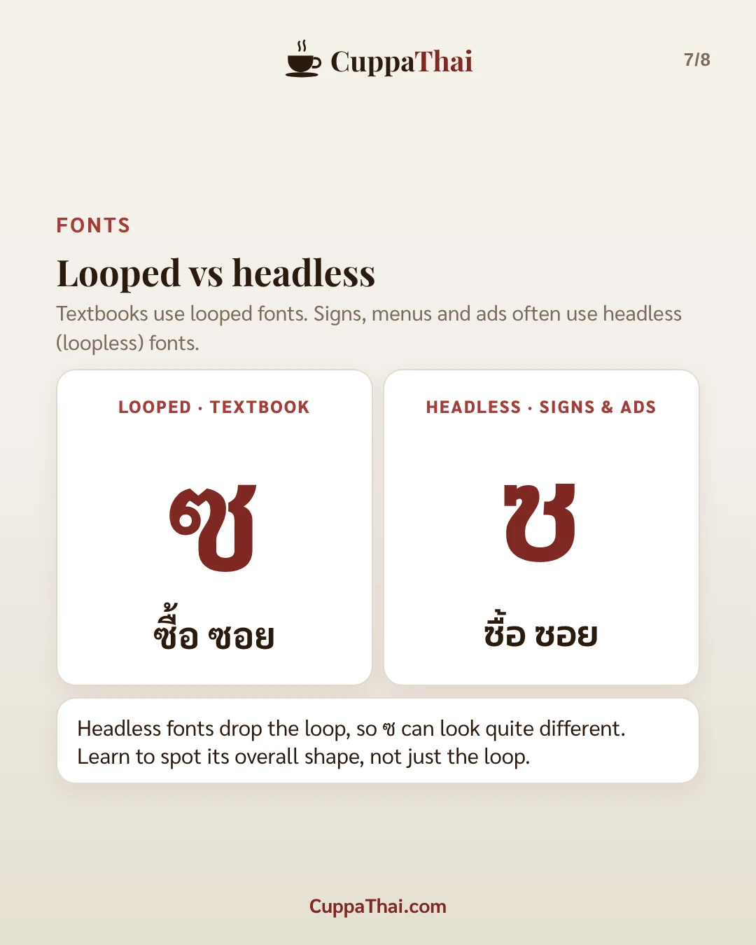 Slide 7 of 8. ซ โซ่ (sor soo), Thai alphabet letter 11 of 44